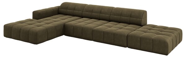 -25 % Dny MOMENTI– Cosmopolitan Design Sametová rohová pohovka Chicago 341 cm, levá