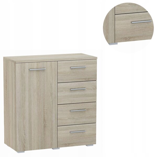 Komoda Matkam 80 x 35 x 84,5 cm dub sonoma matný