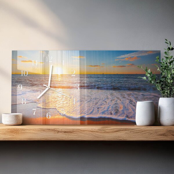 Skleněné hodiny horizontální Západ slunce zsppb-60x30-00295279