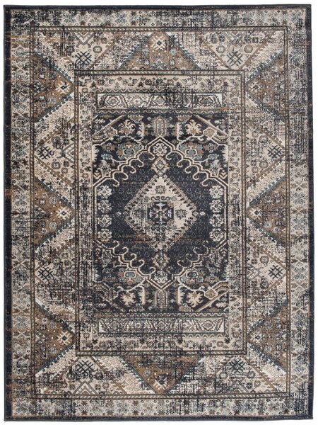 Makro Abra Kusový koberec klasický DUBAI L429B antracitový Rozměr: 80x150 cm