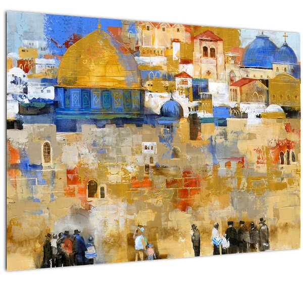 Obraz - Zeď nářků, Jeruzalém, Izrael (70x50 cm)