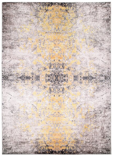 Makro Abra Kusový koberec pratelný VICTORIA 2107 pogumovaný krémový žlutý Rozměr: 80x150 cm