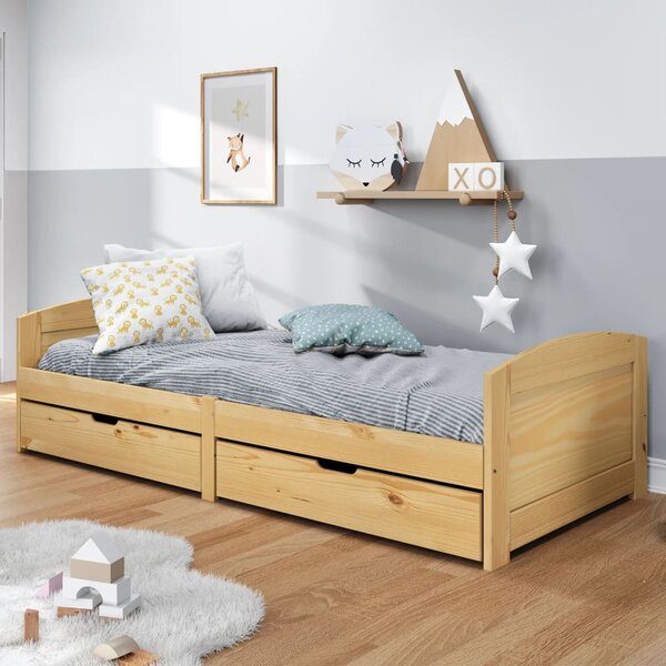 Válenda se 2 zásuvkami IRUN 90x200 cm masivní borové dřevo 3185207