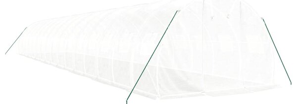 Skleník s ocelovým rámem bílý 48 m² 16 x 3 x 2 m