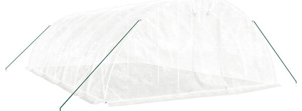 Skleník s ocelovým rámem bílý 40 m² 8 x 5 x 2,3 m