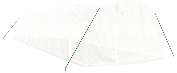Skleník s ocelovým rámem bílý 36 m² 12 x 3 x 2 m