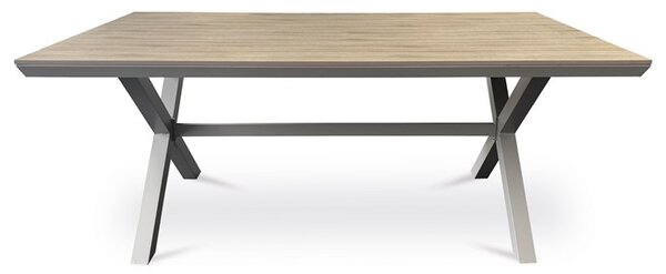 Zahradní stůl DURA – 180x100, polywood, světlý dub, hliník