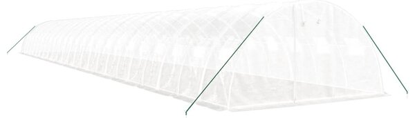 Skleník s ocelovým rámem bílý 96 m² 24 x 4 x 2 m