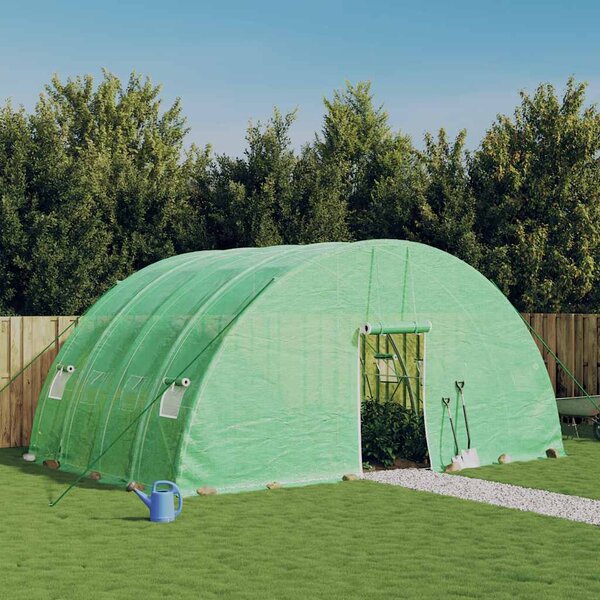Skleník s ocelovým rámem zelený 24 m² 6x4x2,85 m