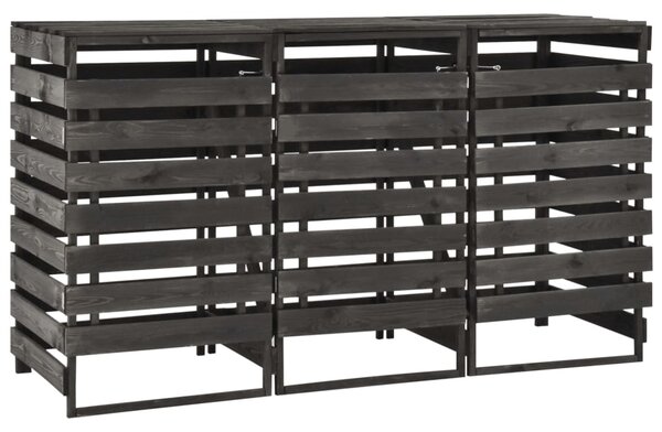 Přístřešek na tři popelnice 210x75x121 cm natřené borové dřevo