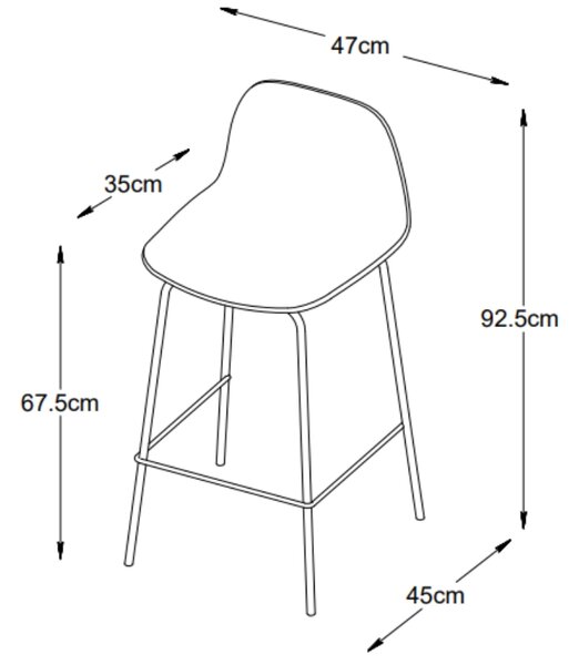 Unique Furniture Plastová barová židle Whitby 67,5 cm