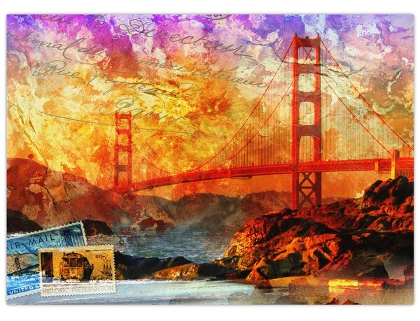 Obraz - Golden Gate, San Francisco, Kalifornie (70x50 cm)