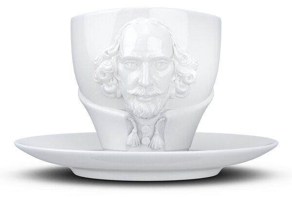 William Shakespeare šálek a podšálek na kávu, cappuccino, čaj 260 ml, 58products (bílý porcelán)