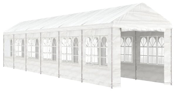 Altán se střechou bílý 13,38 x 2,28 x 2,69 m polyethylen