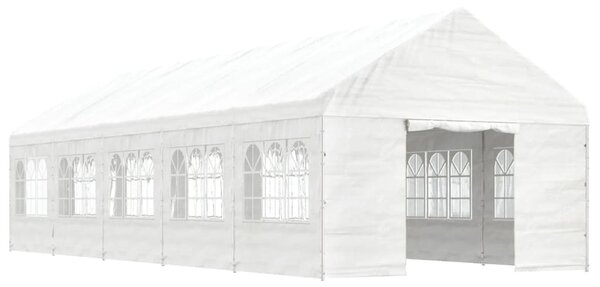 Altán se střechou bílý 11,15 x 4,08 x 3,22 m polyethylen