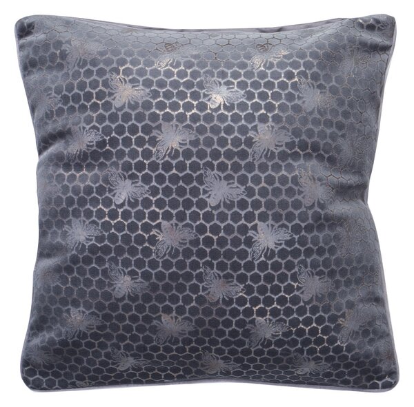 DEKORAČNÍ POVLAK NA POLŠTÁŘ VELVET20 45X45 CM STŘÍBRNÁ