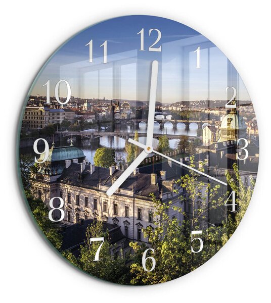 Skleněné hodiny na stěnu Praha zsob-fi30-00086213