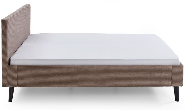 Hnědá manšestrová dvoulůžková postel Meise Möbel Avola 140 x 200 cm