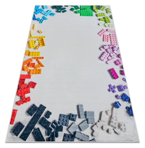 Makro Abra Dětský kusový koberec vhodný k praní BAMBINO 38480 Kostky Lego šedý vícebarevný Rozměr: 120x170 cm
