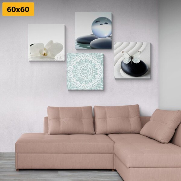 Set obrazů Feng Shui v jemných tónech