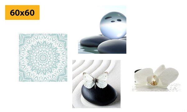 Set obrazů Feng Shui v jemných tónech