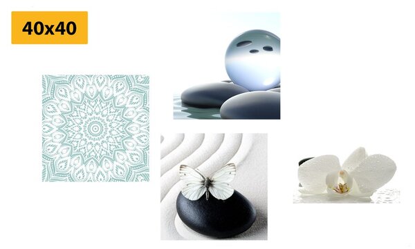 Set obrazů Feng Shui v jemných tónech