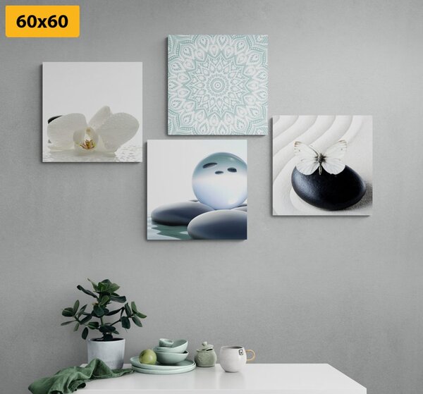 Set obrazů Feng Shui v jemných tónech