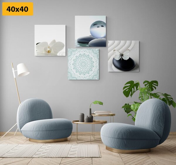Set obrazů Feng Shui v jemných tónech