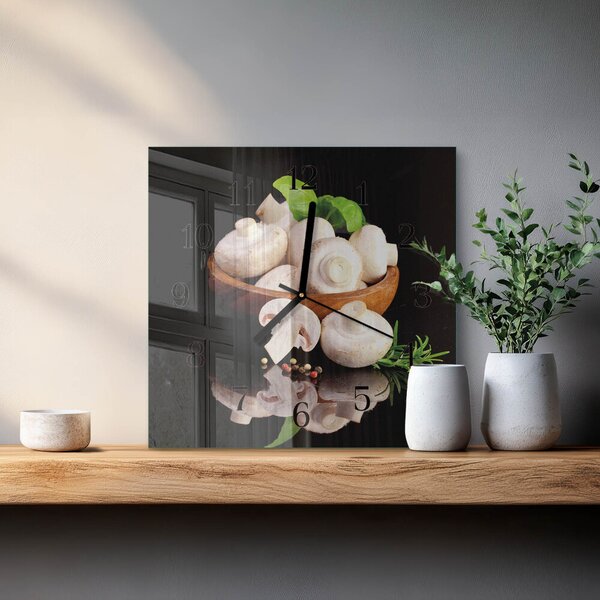 Skleněné hodiny na stěnu Houby zskc-30x30-00183385