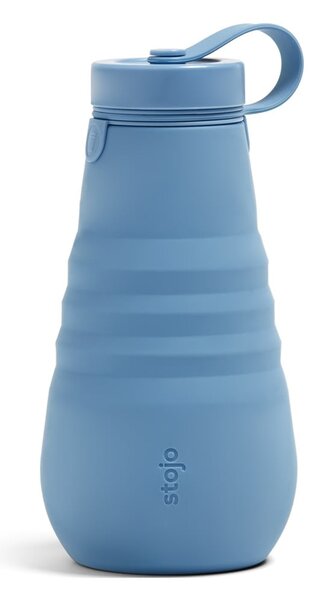Modrá skládací láhev Stojo Bottle Steel, 590 ml