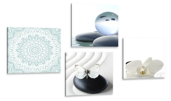 Set obrazů Feng Shui v jemných tónech