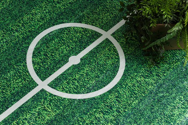 Makro Abra Dětský kusový koberec vhodný k praní BAMBINO 51760 Fotbal kopačák zelený Rozměr: 80x150 cm