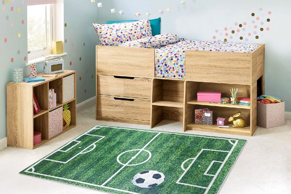 Makro Abra Dětský kusový koberec vhodný k praní BAMBINO 51760 Fotbal kopačák zelený Rozměr: 80x150 cm