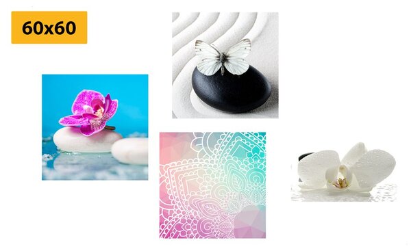 Set obrazů Feng Shui v zajímavé barevné kombinaci
