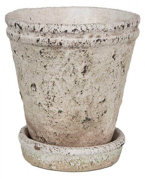 Béžový cementový obal na květináč Sarah – 13x14 cm