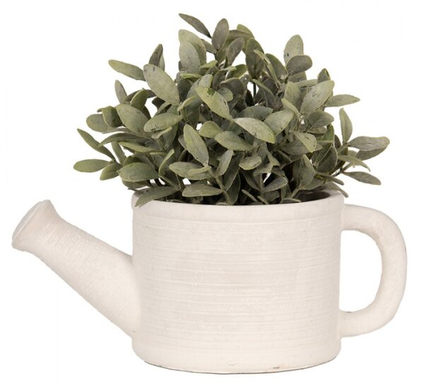 Šedý cementový obal na květináč ve tvaru konve – 27x15x11 cm