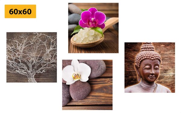 Set obrazů Feng Shui v přírodním provedení