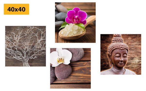 Set obrazů Feng Shui v přírodním provedení