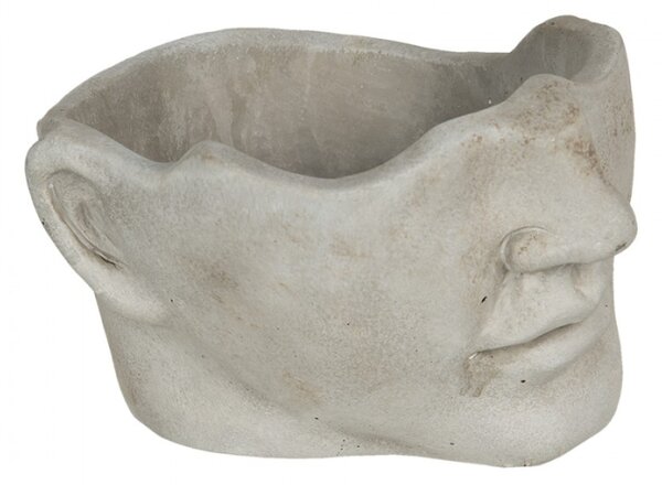 Cementový obal na květináč ve tvaru rozbité antické busty Homme – 23x20x14 cm