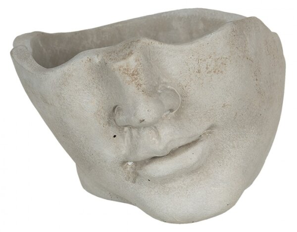 Cementový obal na květináč ve tvaru rozbité antické busty Homme – 23x20x14 cm