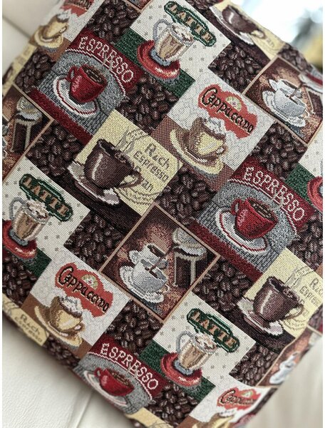 Gobelínový povlak na polštář Caffe Eden 641 Barva Vícebarevná Rozměry 42x42 cm