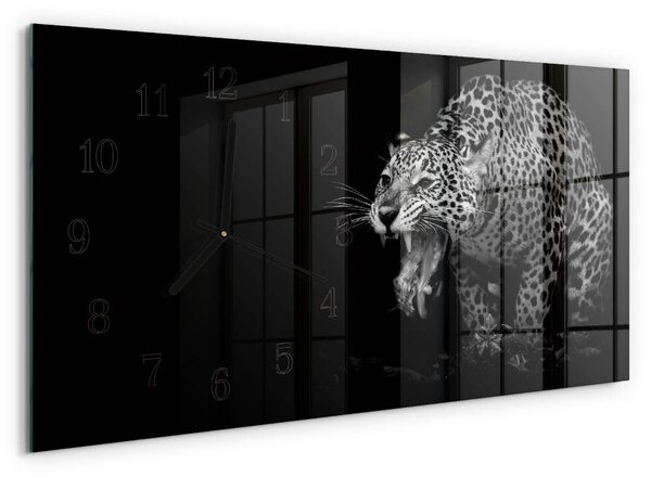 Skleněné hodiny horizontální Jaguár zsppc-60x30-00295354