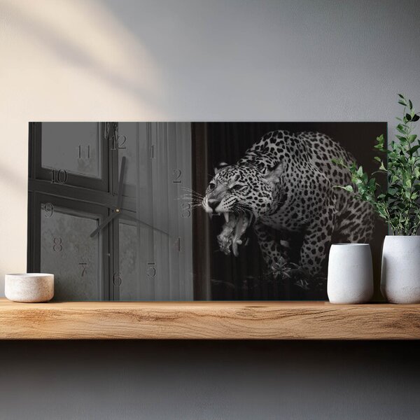 Skleněné hodiny horizontální Jaguár zsppc-60x30-00295354