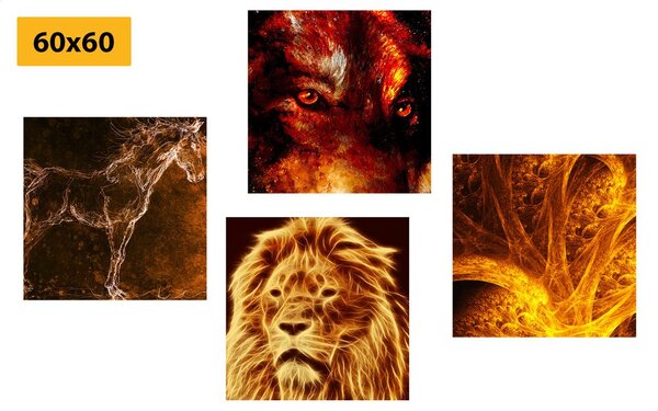 Set obrazů abstraktní zvířata