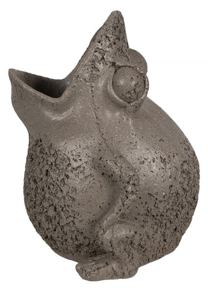 Hnědý obal na květináč ve tvaru žáby s otevřenou tlamou – 19x18x23 cm