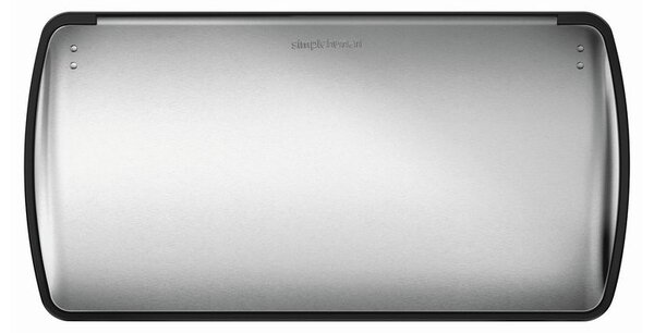 Obdélníkový pedálový koš na tříděný odpad 30 + 16 l, matná ocel, nerez