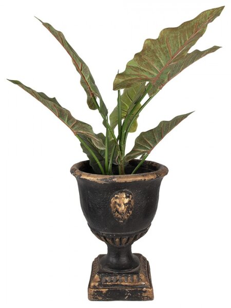 Černý obal na květináč se zlatým odřením Bart-jan – 33x42 cm
