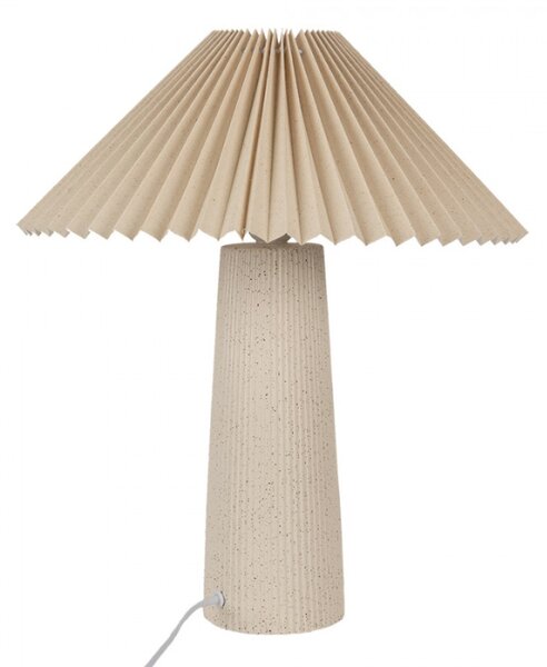 Béžová keramická stolní lampa ve tvaru houby – 36x42 cm