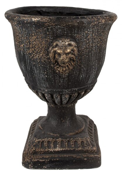 Černý obal na květináč se zlatým odřením Bart-jan – 31x41 cm