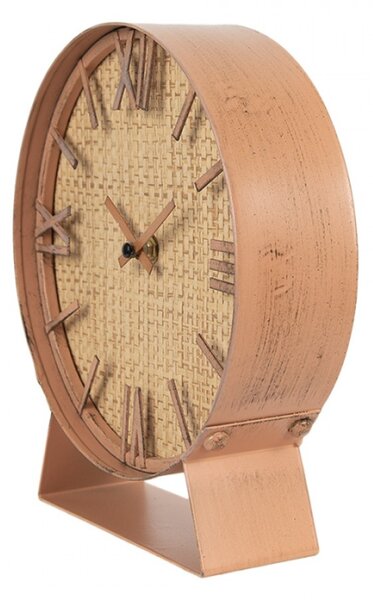 Hnědé MDF stolní hodiny s římskými číslicemi – 24 cm
